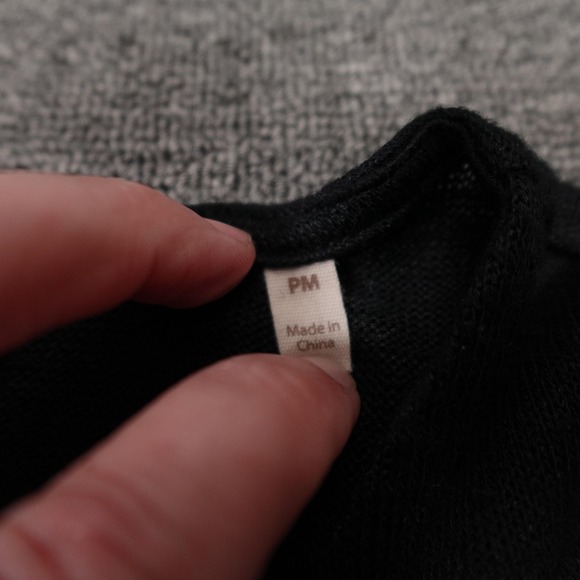 Soft Surroundings Sweater Womens PM Black Polyester Rayon Crewneck Zip Back - Picture 3 of 7